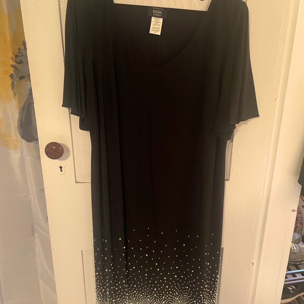 Embellished Split-Sleeve Sheath Dress

BLACK size 2X like new